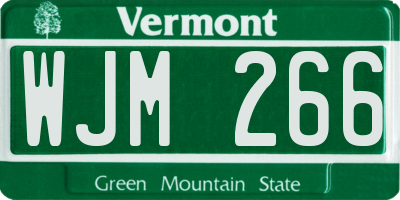 VT license plate WJM266