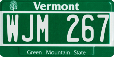 VT license plate WJM267