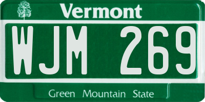 VT license plate WJM269
