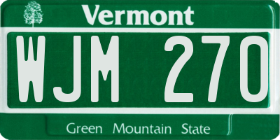 VT license plate WJM270