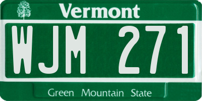 VT license plate WJM271