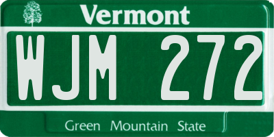 VT license plate WJM272