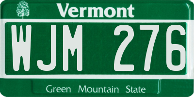 VT license plate WJM276
