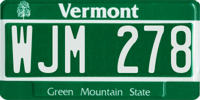VT license plate WJM278