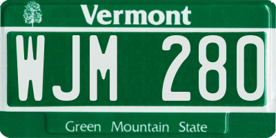 VT license plate WJM280