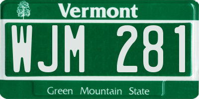 VT license plate WJM281