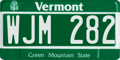 VT license plate WJM282