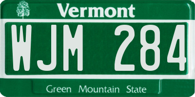 VT license plate WJM284