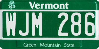 VT license plate WJM286