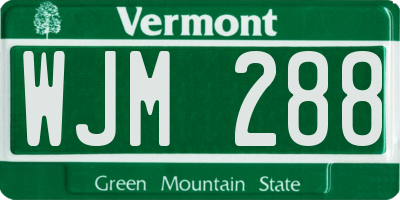 VT license plate WJM288