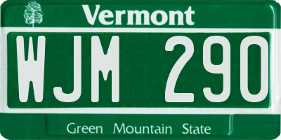 VT license plate WJM290