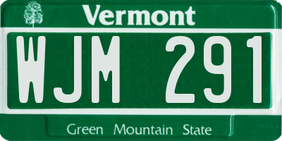 VT license plate WJM291