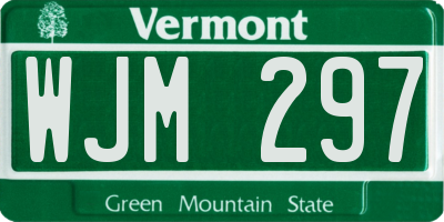 VT license plate WJM297