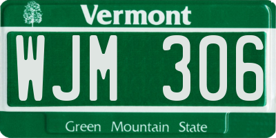VT license plate WJM306