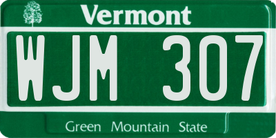 VT license plate WJM307