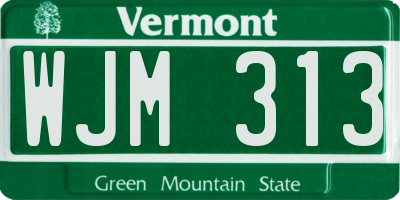 VT license plate WJM313