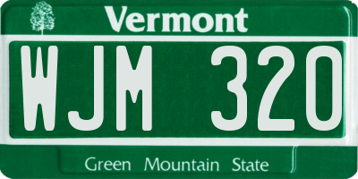 VT license plate WJM320