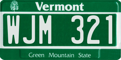 VT license plate WJM321
