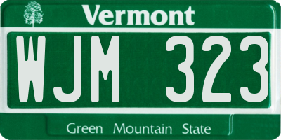 VT license plate WJM323
