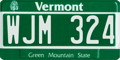 VT license plate WJM324