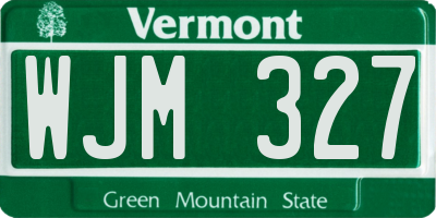 VT license plate WJM327