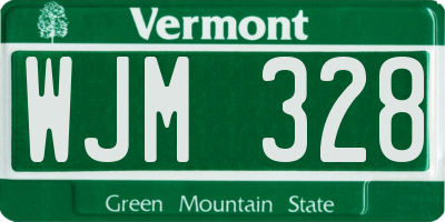 VT license plate WJM328