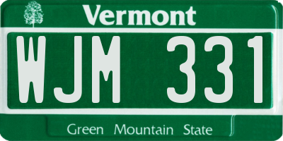 VT license plate WJM331