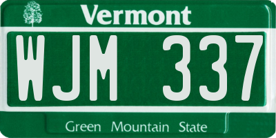 VT license plate WJM337