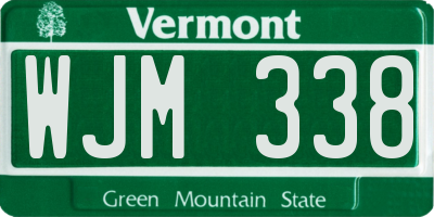 VT license plate WJM338