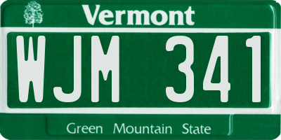 VT license plate WJM341