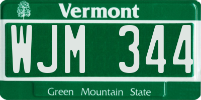 VT license plate WJM344