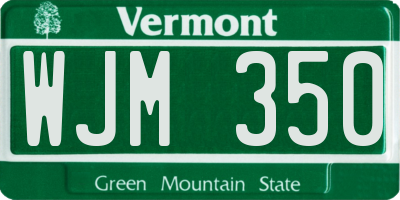 VT license plate WJM350
