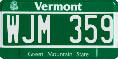 VT license plate WJM359