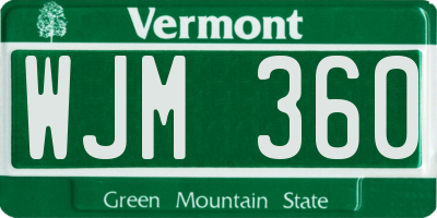 VT license plate WJM360