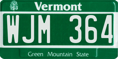 VT license plate WJM364
