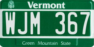 VT license plate WJM367
