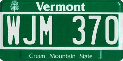VT license plate WJM370