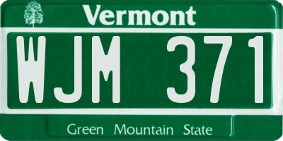 VT license plate WJM371