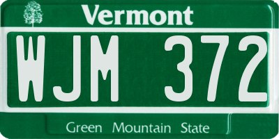VT license plate WJM372