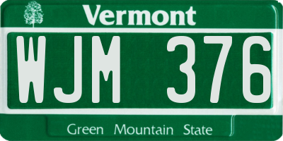 VT license plate WJM376