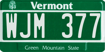 VT license plate WJM377