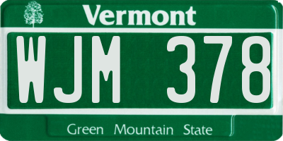VT license plate WJM378