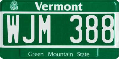 VT license plate WJM388