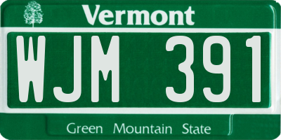 VT license plate WJM391