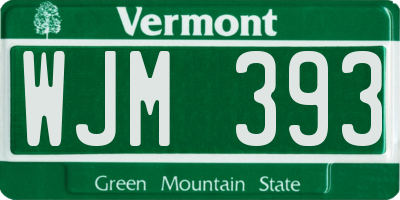 VT license plate WJM393