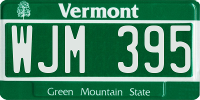 VT license plate WJM395