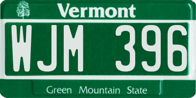 VT license plate WJM396
