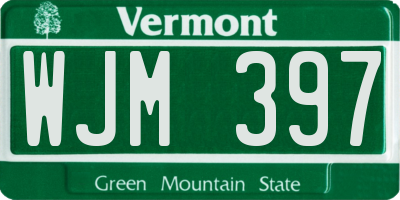 VT license plate WJM397