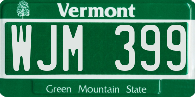 VT license plate WJM399