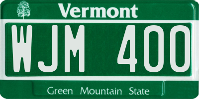 VT license plate WJM400